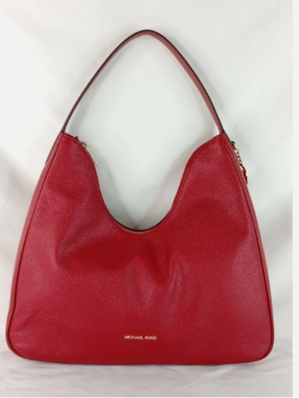 Michael Kors Nayla Medium Pebbled Leather Shoulder Bag Cherry *BAG ONLY*